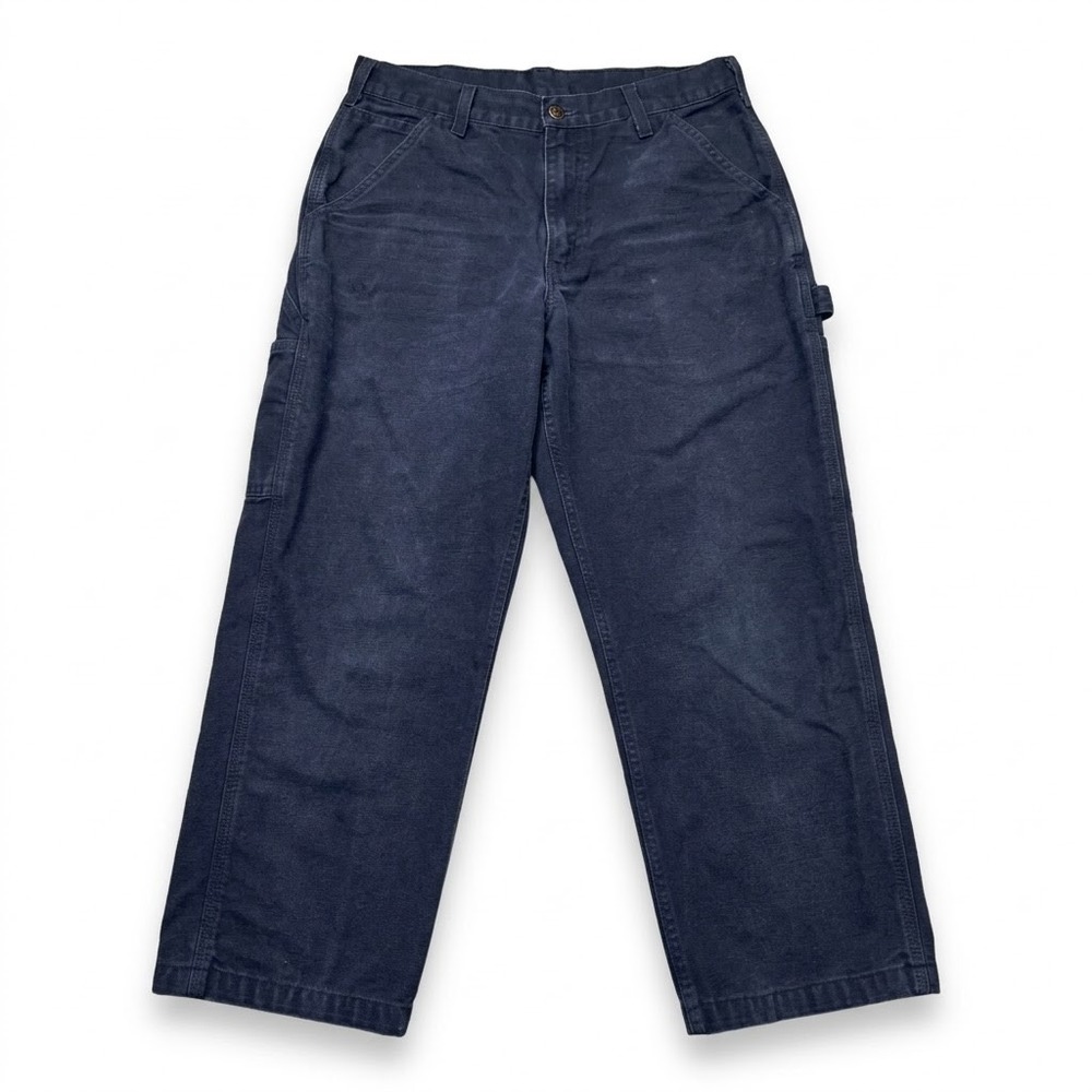 Carhartt B11-MDT 32x30 Loose Fit Washed Duck Carpenter Pants Midnight Blue Faded